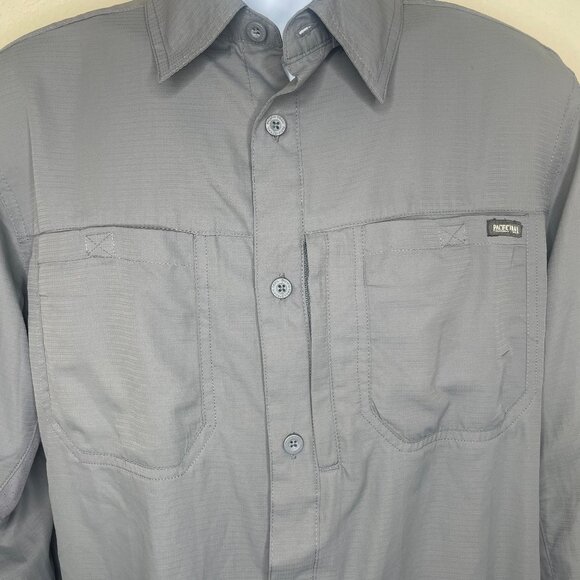 Pacific Trail Men's Steel Grey Roll Tab Performance Vented Shirt Top Sz Med - Picture 3 of 11